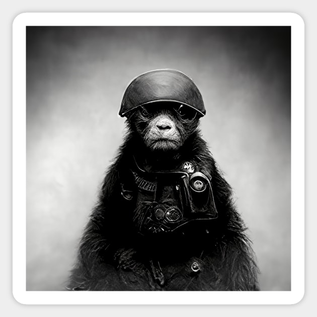 military monkey digital art Sticker by AmazinfArt